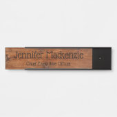 Elegante naamplaat houtnerf rustieke deur bord (Voorkant)