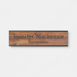 Elegante naamplaat houtnerf rustieke deur bord
