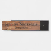 Elegante naamplaat houtnerf rustieke deur bord (Voorkant)