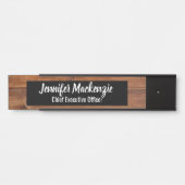 Elegante naamplaat houtnerf rustieke deur bord (Voorkant)