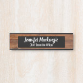 Elegante naamplaat houtnerf rustieke deur bord (Voorkant)