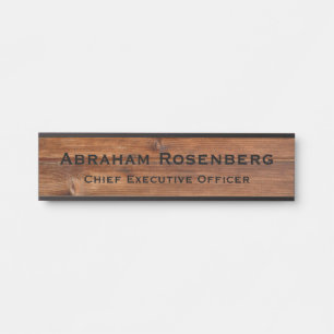 Elegante naamplaat houtnerf rustieke deur bord