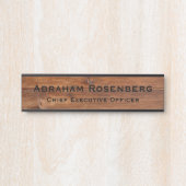 Elegante naamplaat houtnerf rustieke deur bord (Voorkant)