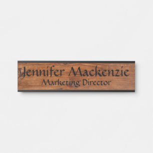 Elegante naamplaat houtnerf rustieke deur bord