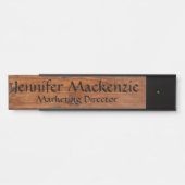 Elegante naamplaat houtnerf rustieke deur bord (Voorkant)