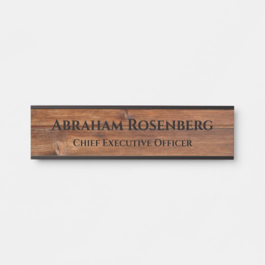 Elegante naamplaat houtnerf rustieke deur bord (Voorkant)