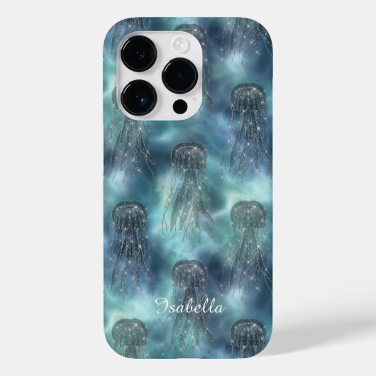Elegante Naamse Glans Blauw Case-Mate iPhone Case (Achterkant)