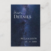 Elegante nachtelijke hemel onder de sterren bruilo informatiekaartje (Achterkant)