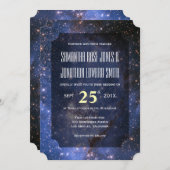 Elegante nachtelijke hemel / ruimte thema bruiloft kaart (Voorkant / Achterkant)