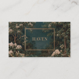 Elegante Nachtelijke Tuin Bloemen Goud Lijst Visitekaartje