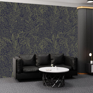 Elegante Nachthemel met Gouden Bloemen: Peel & Sti Behang