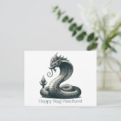 Elegante Naga Panchami Cobra Briefkaart (Staand voorkant)