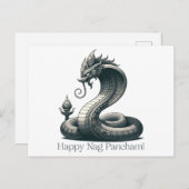 Elegante Naga Panchami Cobra Briefkaart (Voorkant / Achterkant)