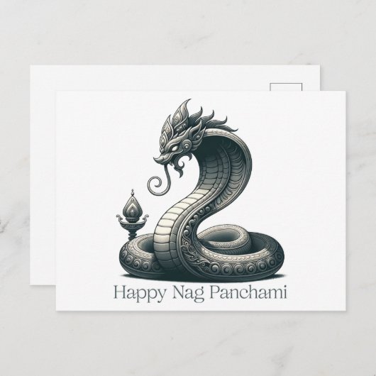 Elegante Naga Panchami Cobra Briefkaart (Voorkant / Achterkant)