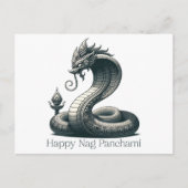 Elegante Naga Panchami Cobra Briefkaart (Voorkant)