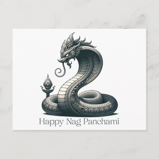 Elegante Naga Panchami Cobra Briefkaart (Voorkant)