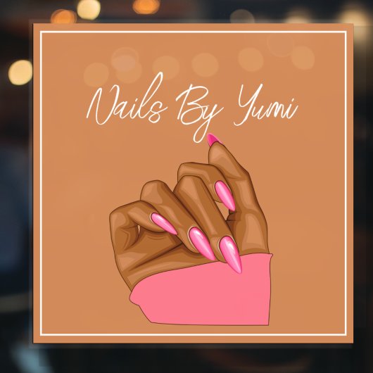 Elegante Nagelkunstenaar Manicurist Typografie Mer Raamsticker