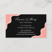 Elegante nagels Artiest Tech Zwart Roze Stijlvol Visitekaartje (Achterkant)