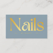 Elegante nagelsalon Dusty Blue Visitekaartje (Voorkant)