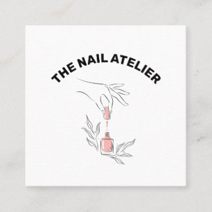 Elegante nagelsalon minimalistische manicure  vierkante visitekaartje
