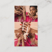 Elegante Nagelsalon Script Foto Collage Monogram Visitekaartje (Voorkant)