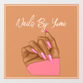 Elegante Nagelstylist Manicurist Typografie Merkid Raamsticker (Vel)