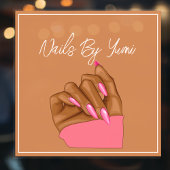 Elegante Nagelstylist Manicurist Typografie Merkid Raamsticker