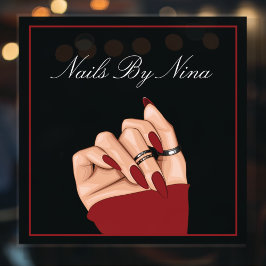 Elegante nagelstylist schoonheidssalon promotie raamsticker