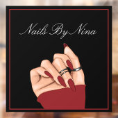 Elegante nagelstylist schoonheidssalon promotie raamsticker