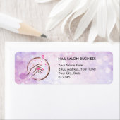 Elegante nageltechnicus retouradreslabel etiket (Insitu)