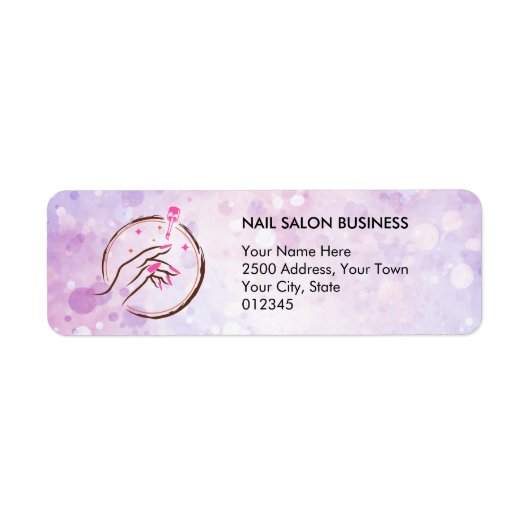 Elegante nageltechnicus retouradreslabel etiket (Voorkant)