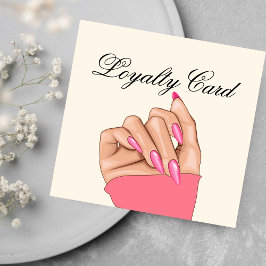 Elegante Nail Artist Manicurist Salon Loyalty Kaar Vierkante Visitekaartje