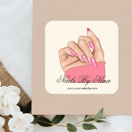 Elegante Nail Artist Manicurist Schoonheidssalon P Vierkante Sticker