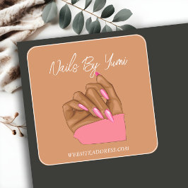 Elegante Nail Salon Artiest Manicurist Branded Vierkante Sticker