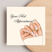 Elegante Nail Salon Manicurist Afspraakkaart Vierkante Visitekaartje