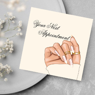 Elegante Nail Salon Manicurist Afspraakkaart Vierkante Visitekaartje