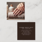 Elegante Nail Technician Salon Modern Vierkante Visitekaartje (Voorkant / Achterkant)