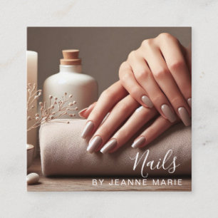 Elegante Nail Technician Salon Modern Vierkante Visitekaartje