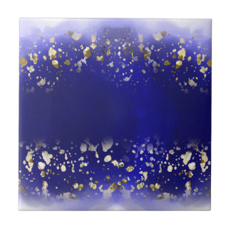 Elegante namaak goud glitters glans blauw tegeltje