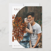 Elegante namaak gouden sierlijke foto bruiloft kaart (Voorkant)