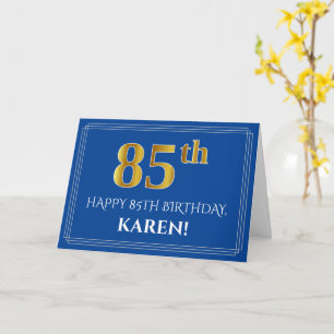 Elegante namaak gouden uitstraling 85e verjaardag, kaart