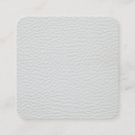 Elegante namaak gouden wit leerprint vierkante visitekaartje (Achterkant)