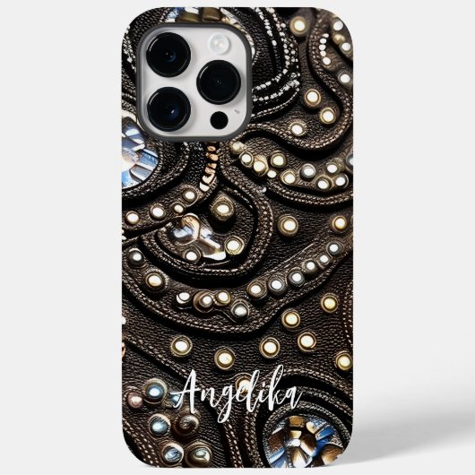 Elegante namaak leer abstract minimalistisch Case-Mate iPhone case (Achterkant)