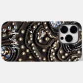 Elegante namaak leer abstract minimalistisch Case-Mate iPhone case (Achterkant (horizontaal))
