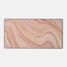 Elegante namaak marmer bleke blos, roze, zand bureaumat