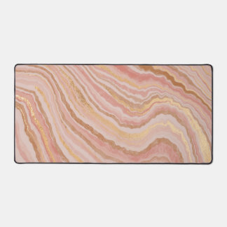 Elegante namaak marmer bleke blos, roze, zand bureaumat
