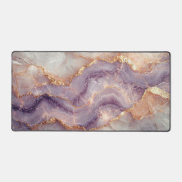 Elegante namaak marmer mauve en goud bureaumat