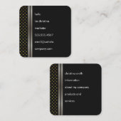 Elegante namaak metalen dubbele rand met polka sti vierkante visitekaartje (Voorkant / Achterkant)