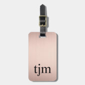 Elegante namaak roos gouden vet monogram  bagagelabel (Voorkant verticaal)