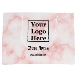 Elegante namaak roze marmer Logo hier Groot Cadeauzakje